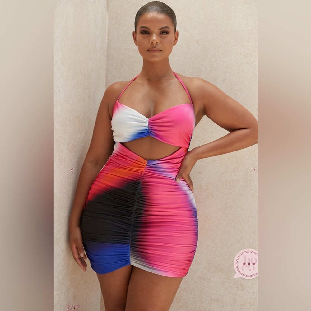 House of CB Multicolor Cutout Dress